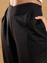 Women's Black Casual Regular Fit Pant