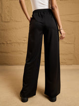 Women's Black Casual Regular Fit Pant