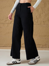 Women's Black Casual Wide Leg Jeans
