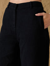 Women's Black Casual Wide Leg Jeans