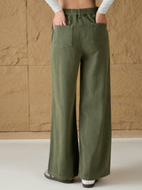 Women's Olive Casual Regular Fit Pant