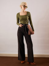 Women's Black Casual Flared Fit Pant