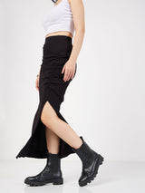Women's Black Casual Slim Fit Skirt