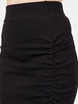 Women's Black Casual Slim Fit Skirt