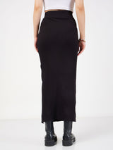 Women's Black Casual Slim Fit Skirt