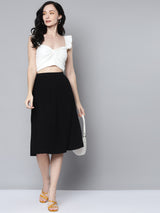 Women's White Casual Slim Fit Solid Sleeveless Top