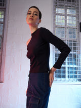 Women's Black Casual Slim Fit Solid Full Sleeves Top