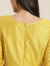 Women's Mustard Gota Detail Anarkali Maxi Dress