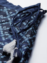 Women's Navy Festive Fit & Flared Skirt