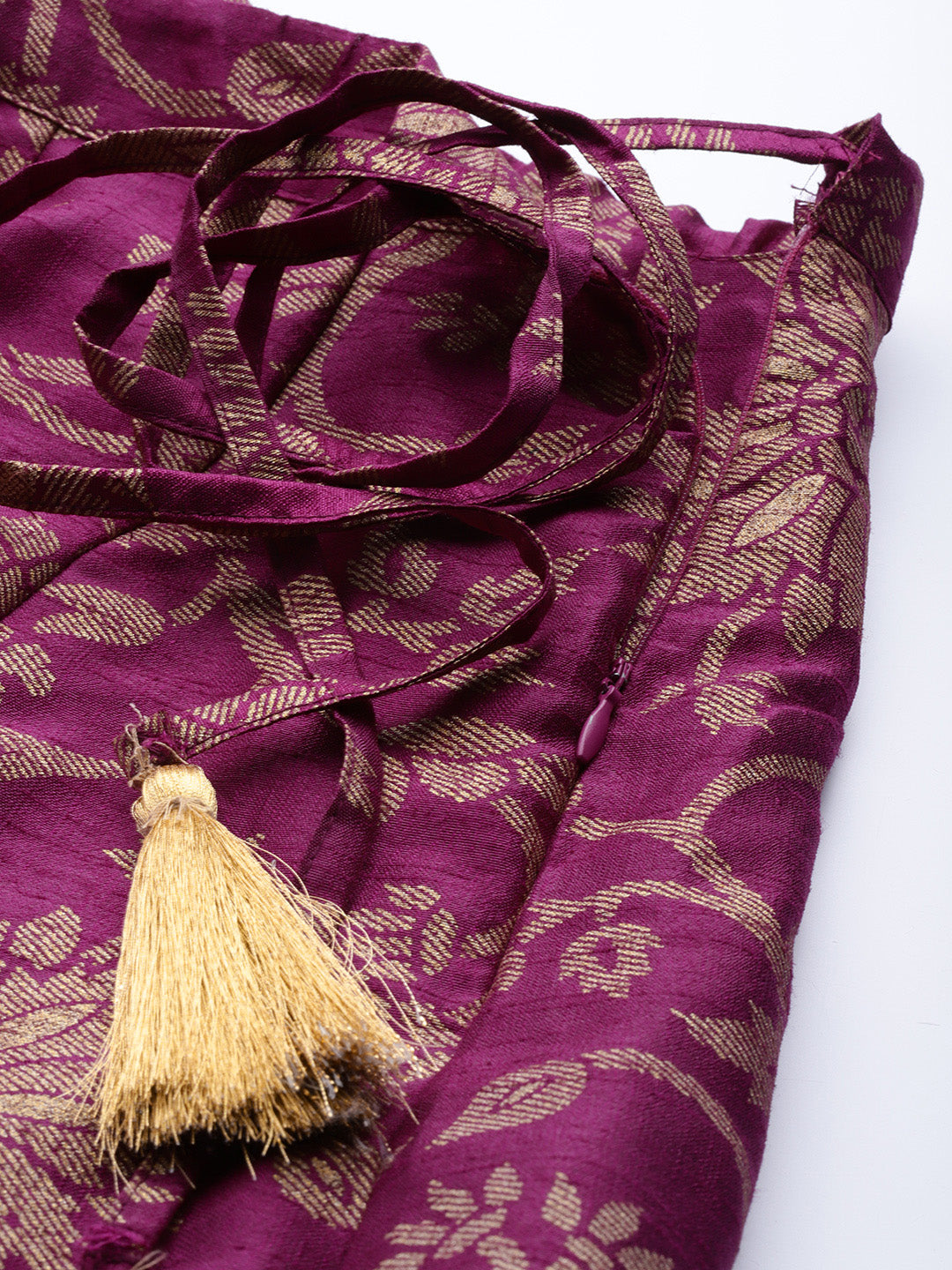 Women's Purple Festive Fit & Flared Skirt