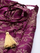 Women's Purple Festive Fit & Flared Skirt