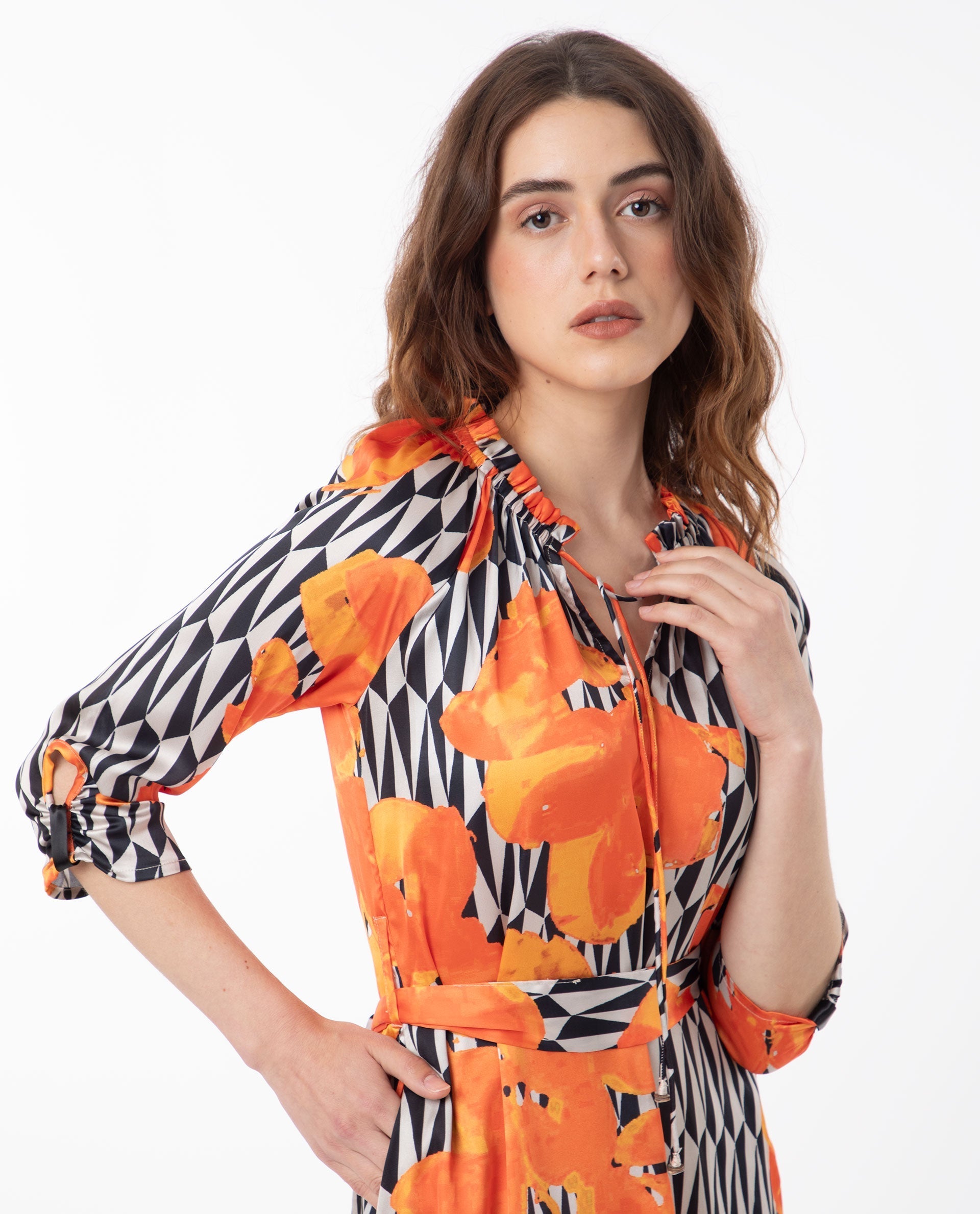Women's Black Casual Three Quarter Sleeves Dress