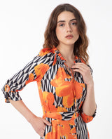Women's Black Casual Three Quarter Sleeves Dress