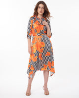 Women's Black Casual Three Quarter Sleeves Dress