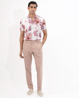 Men's White Casual Regular Fit Printed Half Sleeves Shirt