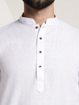 Men's White Full Sleeves Straight Cotton Kurta