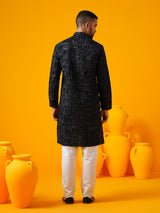 Men's Multicolor Full Sleeves Straight Embroidered Kurta