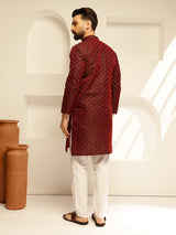 Men's Multicolor Full Sleeves Straight Kurta