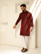 Men's Multicolor Full Sleeves Straight Kurta