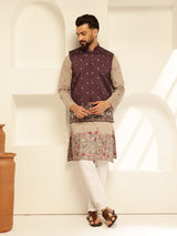 Men's Multicolor Embroidered Nehru Jacket