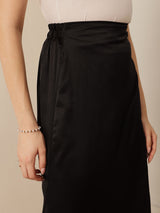 Women's A-Line Midi Satin Skirt