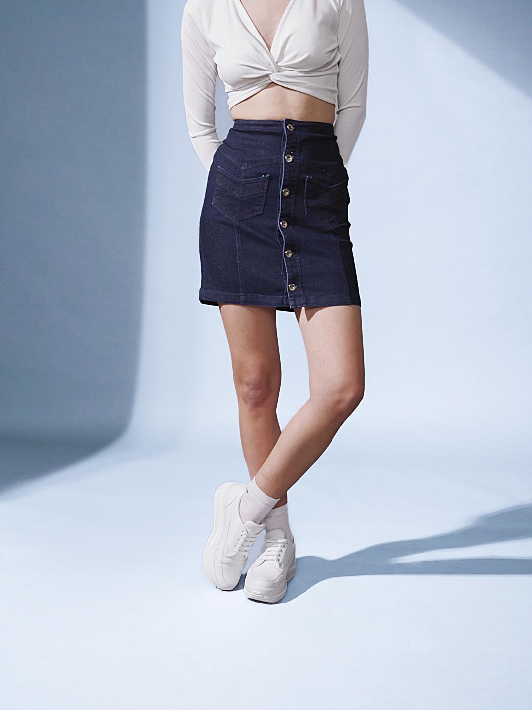 Women's Denim Straight Mini Skirt