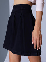 Women's Woven Design A-Line Mini Skirt