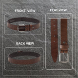 Men's Brown Casual Solid Leather Belt