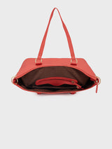 Women's Coral Faux Leather Satchel Handbag 16L