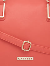 Women's Coral Faux Leather Satchel Handbag 16L