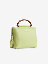 Women's PastelGreen Faux Leather Satchel Handbag 8L