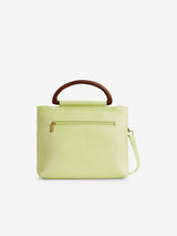 Women's PastelGreen Faux Leather Satchel Handbag 8L