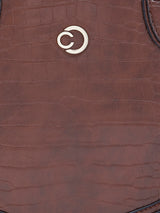 Women's Brown Faux Leather Satchel Handbag 2L