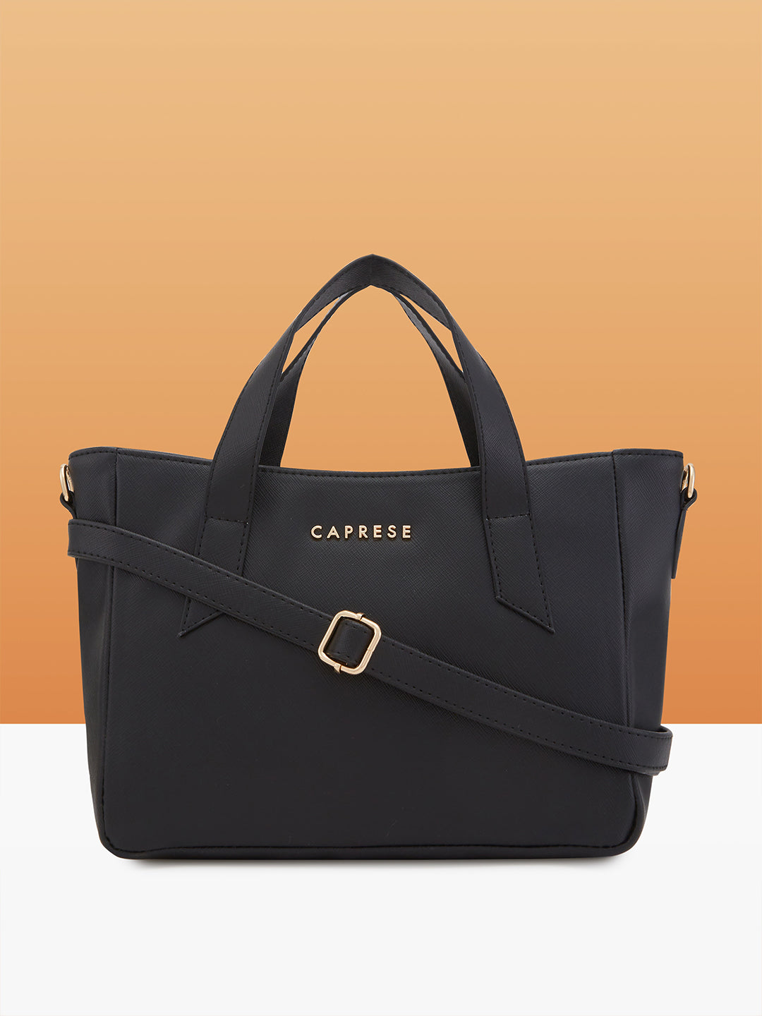 Women's Black Faux Leather Satchel Handbag 6L