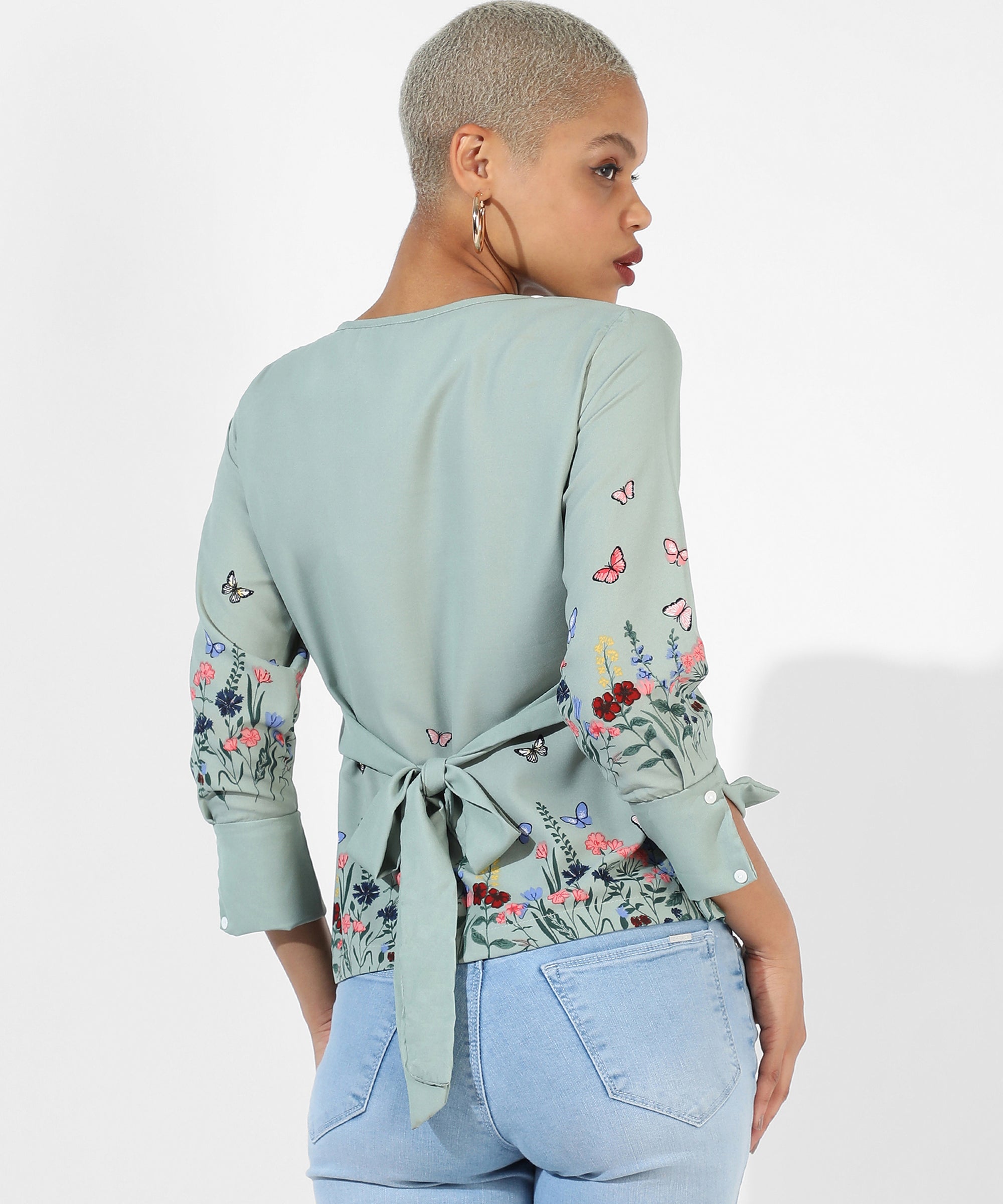 Women's Sage Green Botanical Garden Top