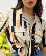 Women's Multicolour Abstract Print Casual Top