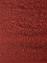 Women's Silk Blend Red Woven Design Designer Saree with Blouse Piece