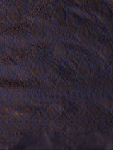 Women's Silk Blend Navy Woven Design Designer Saree with Blouse Piece