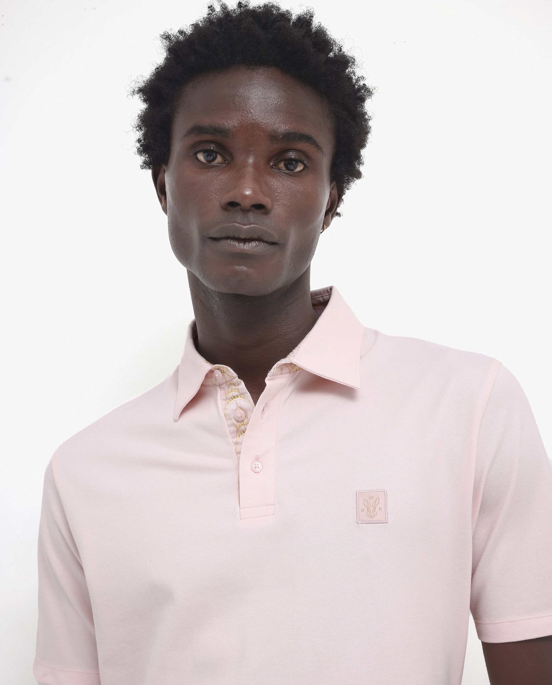 Men's Pink Casual Regular Fit Solid Half Sleeves Polo Tshirt