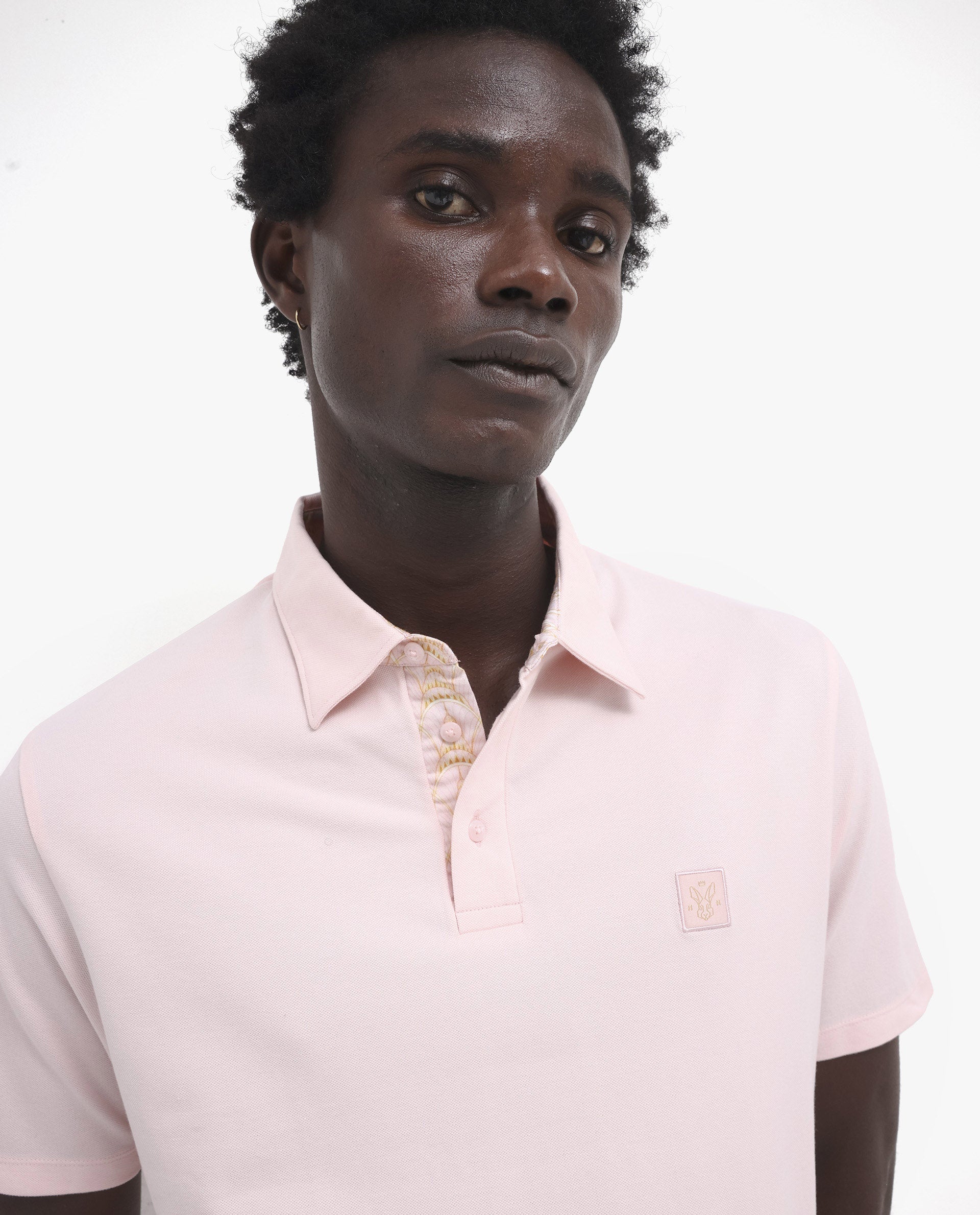 Men's Pink Casual Regular Fit Solid Half Sleeves Polo Tshirt