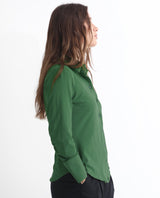 Women's Spie Green Regular Sleeve Shirt Collar Solid Shirt