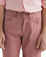 Boys Peach Casual Regular Fit Solid Trouser