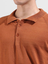 Men's Slim Fit Textured Polo Collar Tshirt