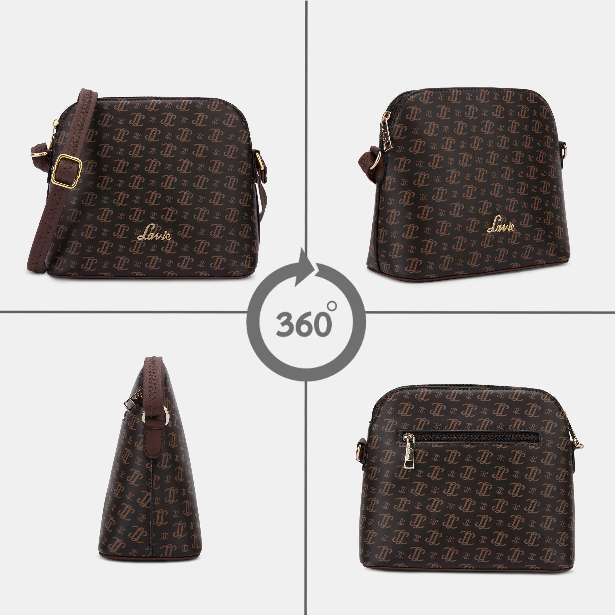 Women's Brown Casual Printed Sling Bag