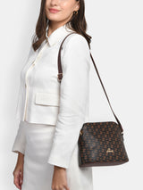 Women's Brown Casual Printed Sling Bag