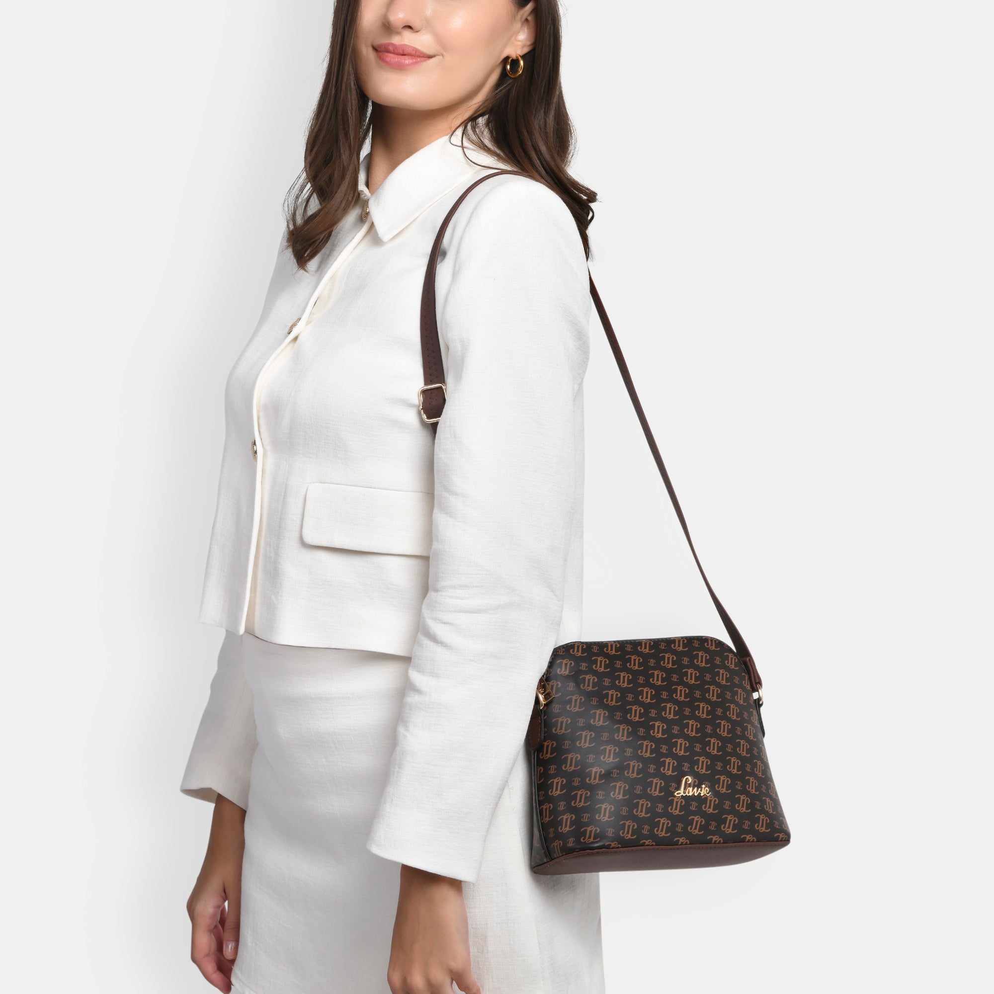 Women's Brown Casual Printed Sling Bag