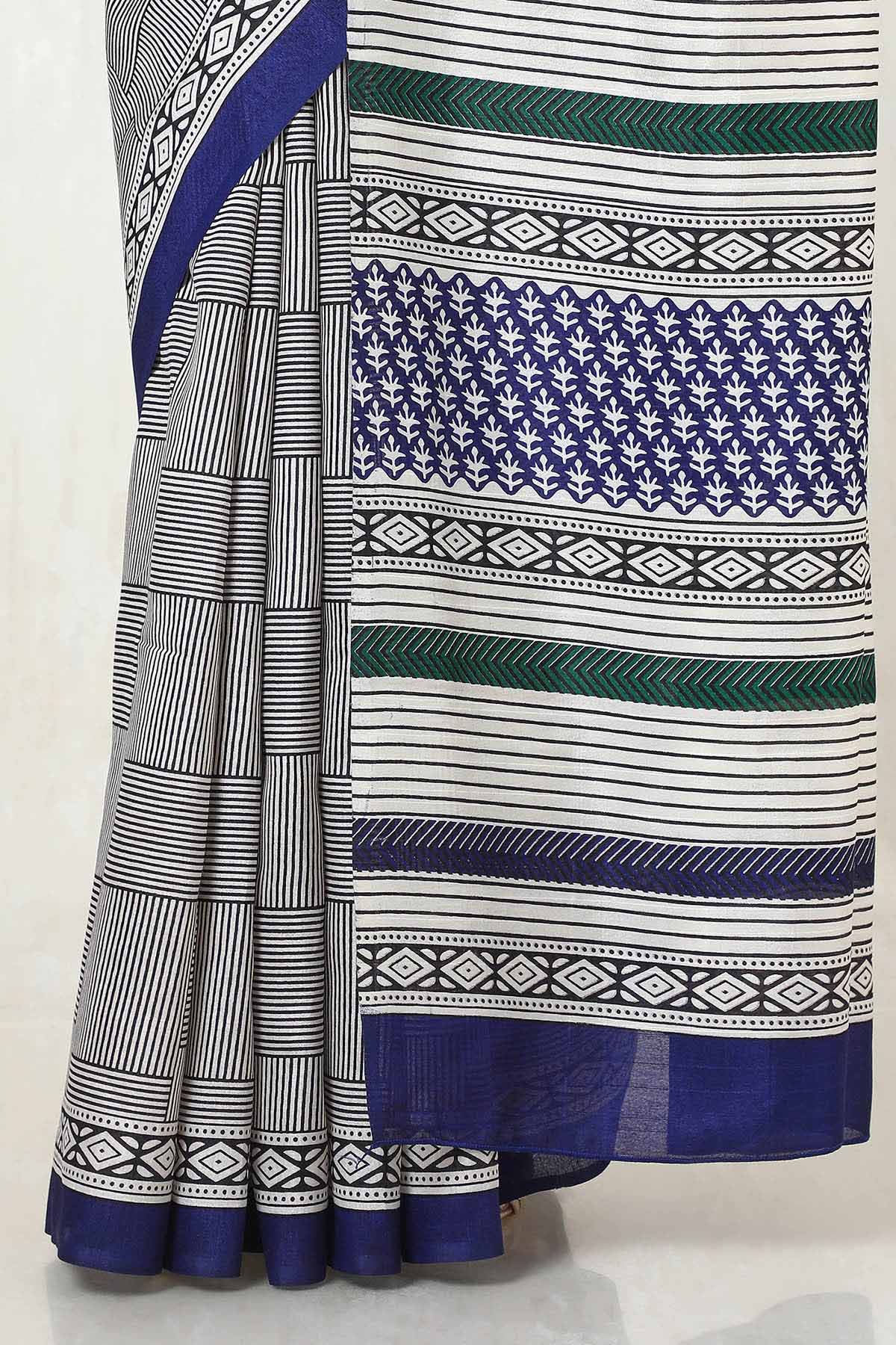 Women's Multicolor Art Silk Geometric Print Saree