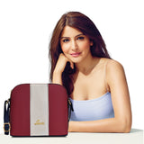 Women's Red Casual Colorblocked Sling Bag