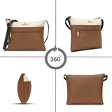 Women's Tan Casual Colorblocked Sling Bag