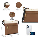 Women's Tan Casual Colorblocked Sling Bag